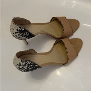 Loeffler Randall Scalloped Tan and Black Heels